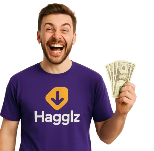 Happy person saving money with Hagglz